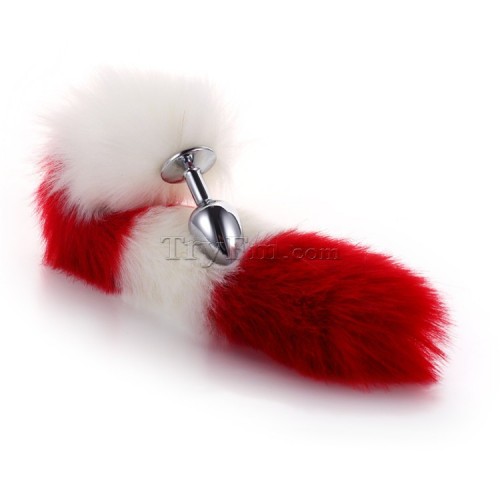 4 white red furry tail anal plug (7)