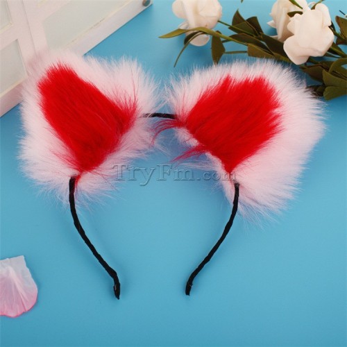 5 pink red furry hair sticks headdress (1)
