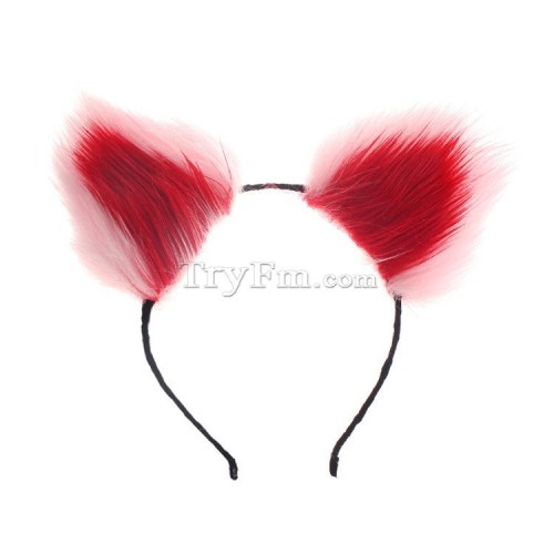 5 pink red furry hair sticks headdress (4)