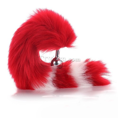 5 red pink furry tail anal plug (2)