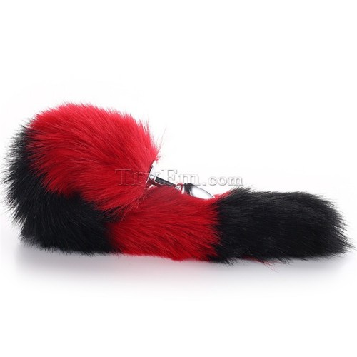 6 red black furry tail anal plug (4)