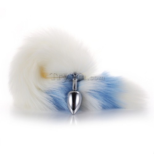 7 Blue white furry tail anal plug (1)