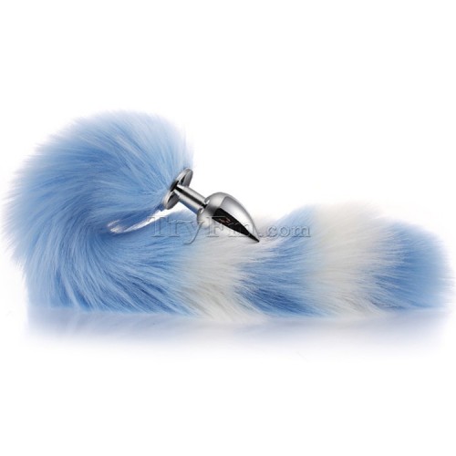 7 Blue white furry tail anal plug (12)