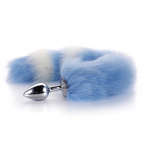 7 Blue white furry tail anal plug (14)