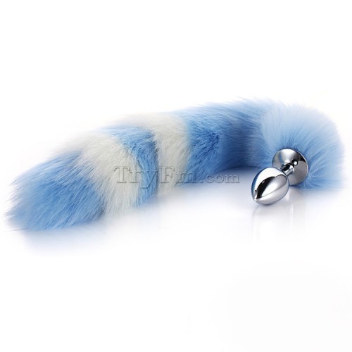 7 Blue white furry tail anal plug (15)