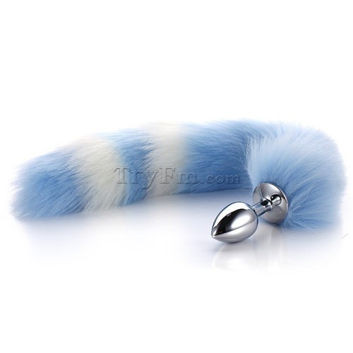 7 Blue white furry tail anal plug (16)