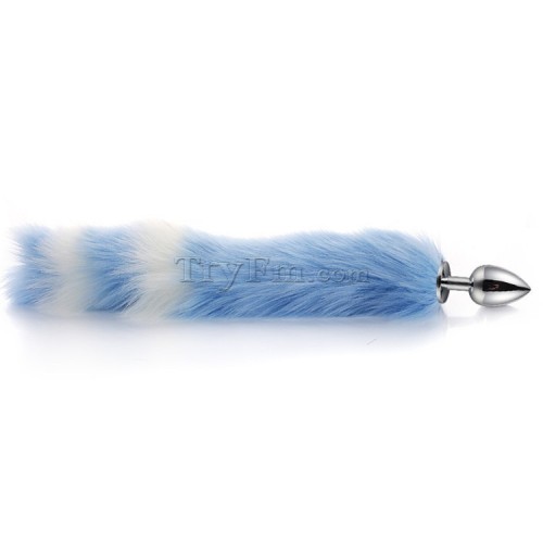 7 Blue white furry tail anal plug (17)