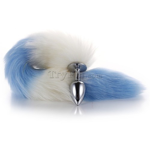 7 Blue white furry tail anal plug (18)