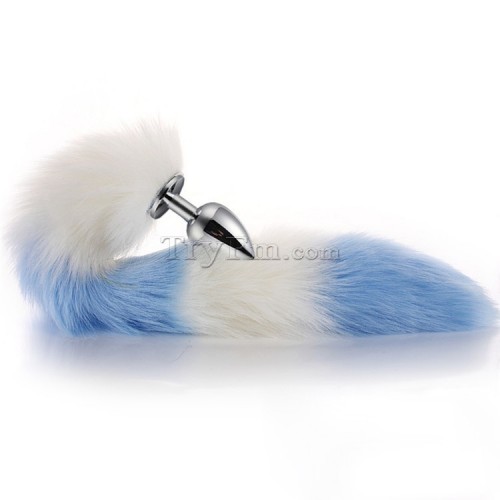 7 Blue white furry tail anal plug (20)