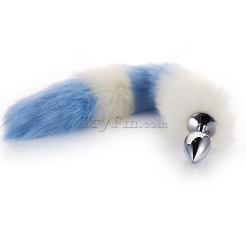 7 Blue white furry tail anal plug (21)