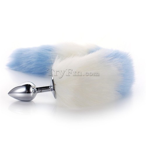 7 Blue white furry tail anal plug (22)
