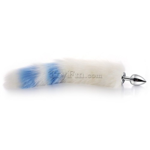 7 Blue white furry tail anal plug (4)