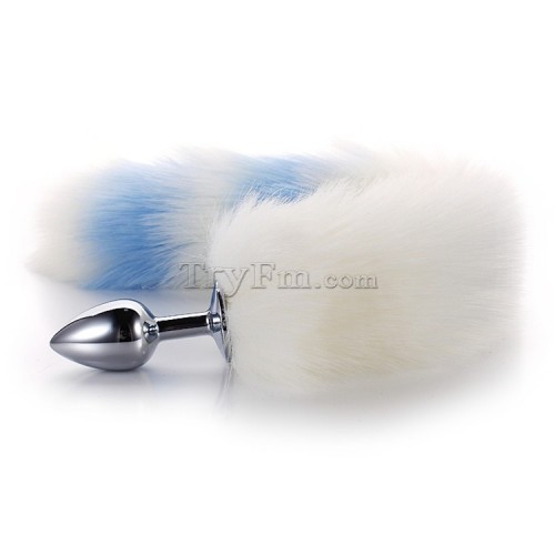 7 Blue white furry tail anal plug (6)