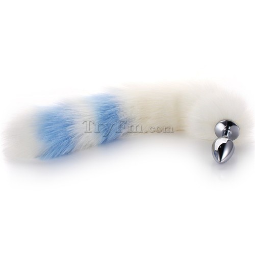 7 Blue white furry tail anal plug (8)