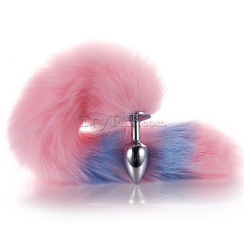 8 Blue pink furry tail anal plug (10)