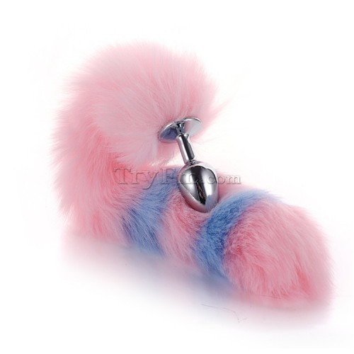 8 Blue pink furry tail anal plug (11)