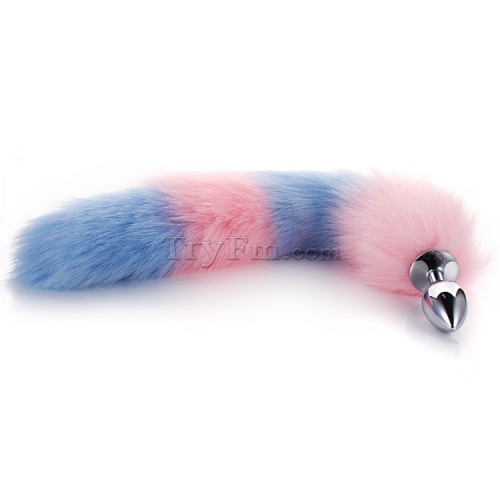 8 Blue pink furry tail anal plug (22)