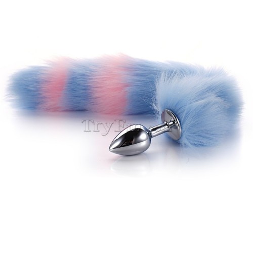 8 Blue pink furry tail anal plug (7)