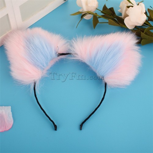8 blue pink furry hair sticks headdress (2)