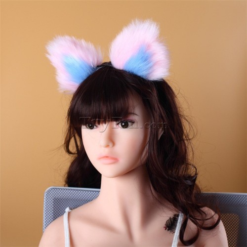 8 blue pink furry hair sticks headdress (4)
