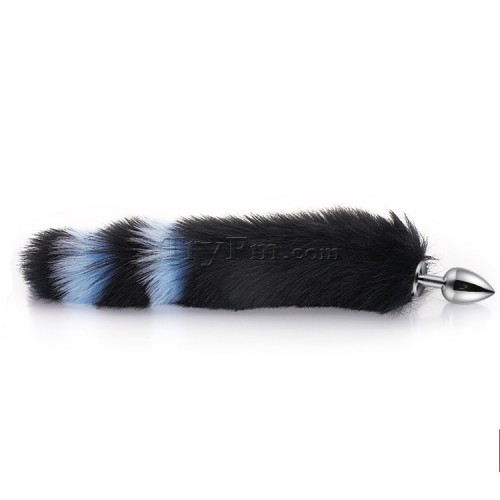 9 Blue black furry tail anal plug (1)
