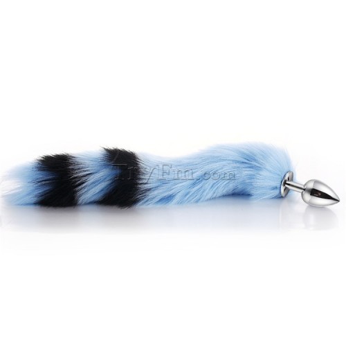 9 Blue black furry tail anal plug (14)