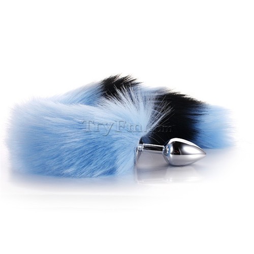 9 Blue black furry tail anal plug (15)
