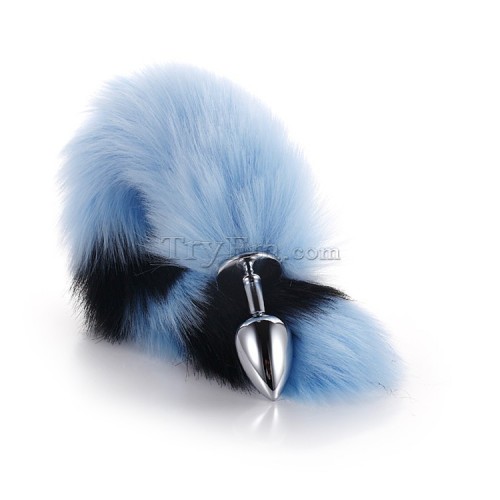 9 Blue black furry tail anal plug (16)