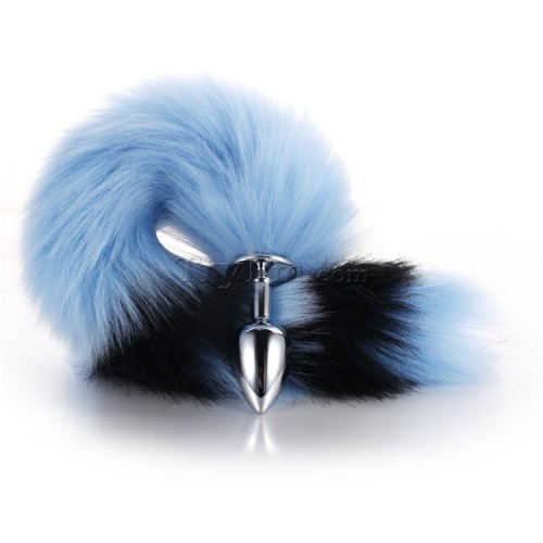 9 Blue black furry tail anal plug (18)