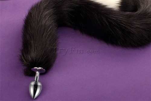 1b 30 inch white black long tail anal plug7