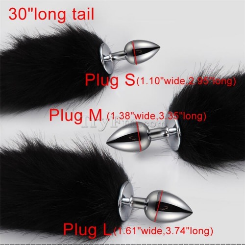 1b 30 inch white black long tail anal plug8