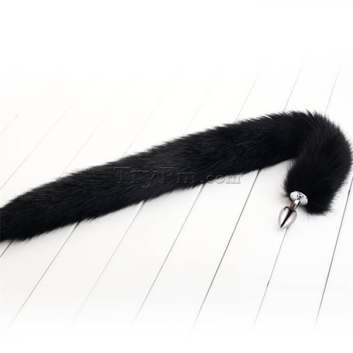 1c 30 inch black long tail anal plug1