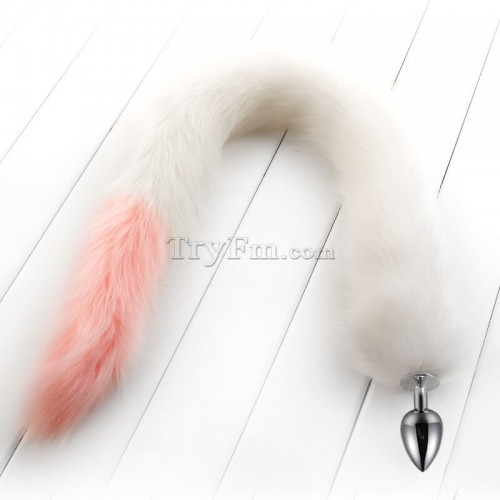 2a 30 inch white pink long tail anal plug4