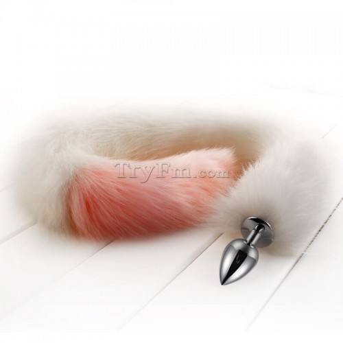 2a 30 inch white pink long tail anal plug5