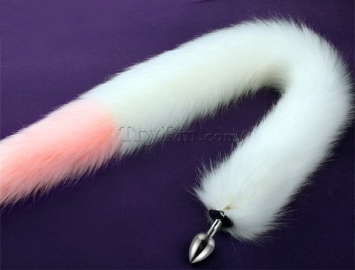 2a 30 inch white pink long tail anal plug6