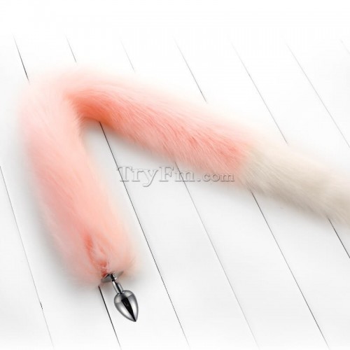 2b 30 inch pink white long tail anal plug2