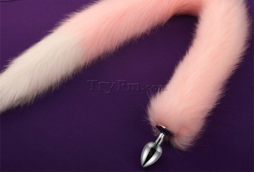 2b 30 inch pink white long tail anal plug4