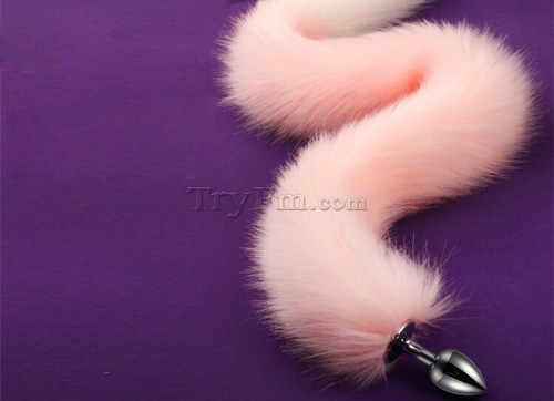 2b 30 inch pink white long tail anal plug5