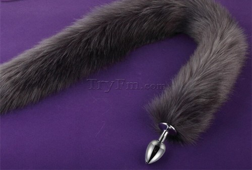 3c 30 inch grey long tail anal plug5