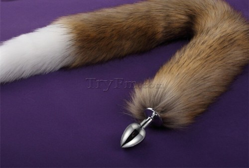 4b 30 inch brown long tail anal plug2