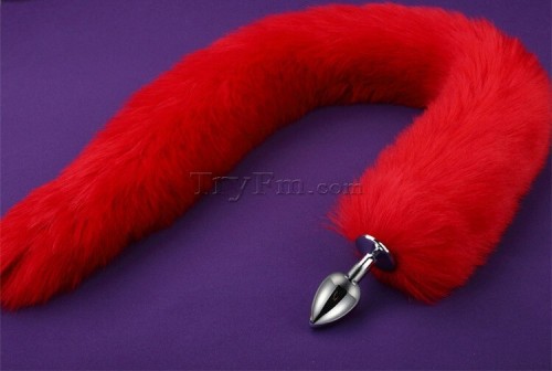 5c 30 inch red long tail anal plug3