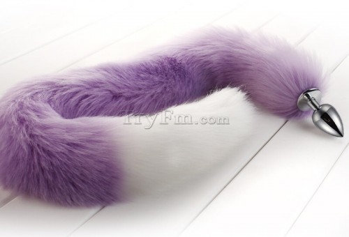 6b 30 inch white purple long tail anal plug4